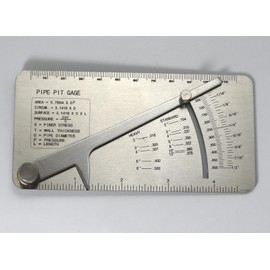RIVERWELD Pipe Pit Gauge Welding Gage Test Ulnar Welder Inspection Range is 0 to 1/2” in 1/64” & .010 Increments Inch or Metric