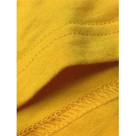 YITAN Women Cute Graphic T Shirts Teen Girls Summer Funny Tops Yellow Small