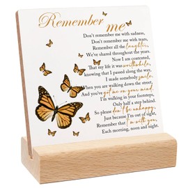 Xendelow Wood Decorative Signage - Heart Shaped Condolence Gift, 4x4 inches, Wooden Stand, Memorial Signage for Home Table Decorations