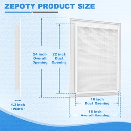 Zepoty 18" X 24" Aluminum Gable Vent with Screen, Stylish Louvered Vents for Effective Attic and Shed Ventilation, Perfect for Houses, Attics, and Exterior Walls [ Vent Opening: 16" x 22" ]