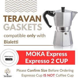 Teravan - Juntas de silicona compatibles con Bialetti Moka Express, 2 tazas