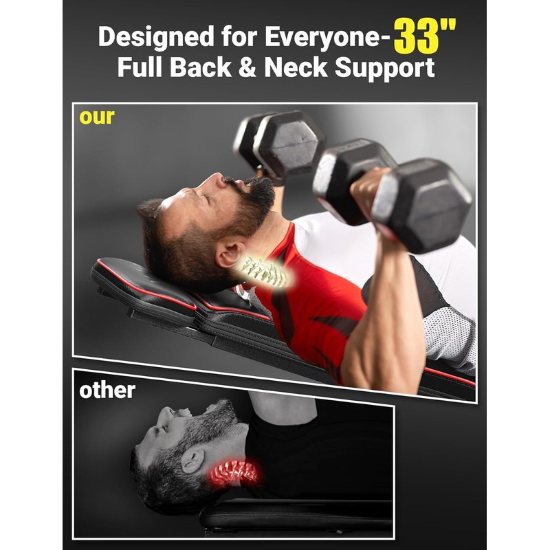YOLEO Adjustable 660LBS Weight Bench, Foldable Workout Bench with Extended