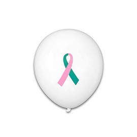 Pink & Teal Awareness Ribbon Balloons (50 Balloons)