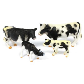 Talking Turtle 4pc Cow Figure Set - Plastic Farm Animal Toys for Kids & Toddlers - Early Years Resources & Educational Toys