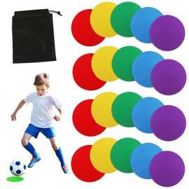 AzulLanse Pack of 20 Non-Slip Spot Markers, 10 cm, Poly Spot Marker for Agility Dot for Gym/PE Training, Rubber Circles Multiple Colours Sports Markers Red, Yellow, Blue, Green, Purple, 4 Pieces of