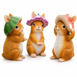 Champion Crafts Super Value Garden Ornament, Rabbit, Cute Spring Wind, Fairy Tale Series, Figurine, Resin Decoration (Set of 3)