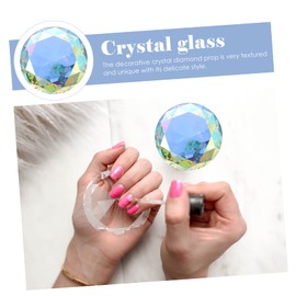 DECHOUS 2pcs Crystal Decoration for Manicure Photography Props Transparent Iridescent Fake Jewels Durable Photo Display for Jewelry Nail Art and Crafts