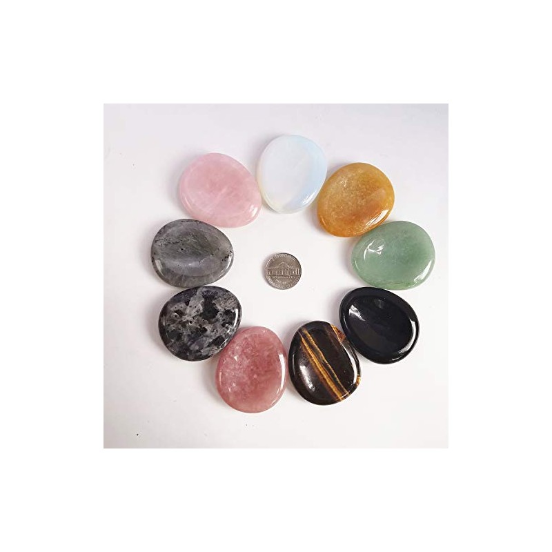 Moonstone Water Drops Chakra Thumb Worry Stone Stress Relax Healing