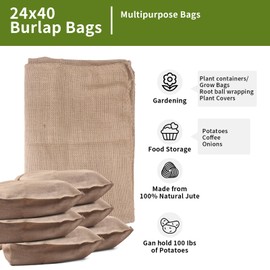 Zplontya 2PCS Large Burlap Bags- 30" x 42" Inch Potato Sack Race Bags, Burlap Sack Race Bags, Natural Jute Single Burlap for Gardening Planting Food Storage