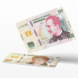 Honduras lempiras themed credit card sticker cover- debit credit ebt compatible Custom Decal Stickerless:_Uno Limpera