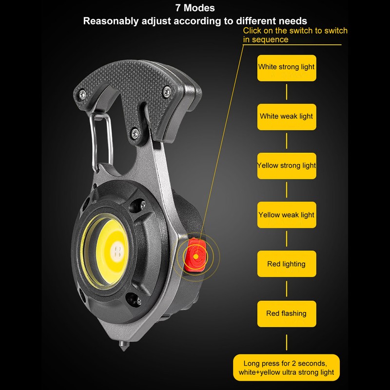 LED Keychain Flashlight Multi Functional High Brightness Portable Mini COB