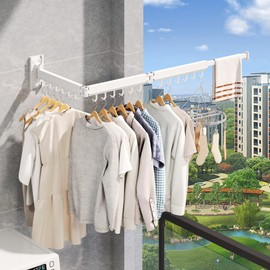 CHAHUANV Wall Mounted Clothes Drying Rack, Collapsible Laundry Drying Rack, Retractable Foldable Drying Rack Clothing for Hanging Clothes