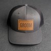 Bride and Groom Leather Patch Trucker Style Hats - Wedding
