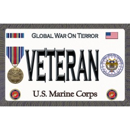Marines - Global War on Terror - Purple Heart - Magnetic Car Sign - 6inX3.75in