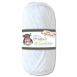 Frida's 50g #Seventh Egyptian Cotton Yarn Knitting Crochet Wool 43 Colours (1200 | White)