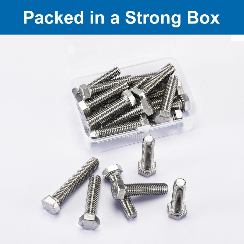 Joamang 1/4-20 x 2-1/2" 10PCS Hex Head Bolts Screws, Stainless