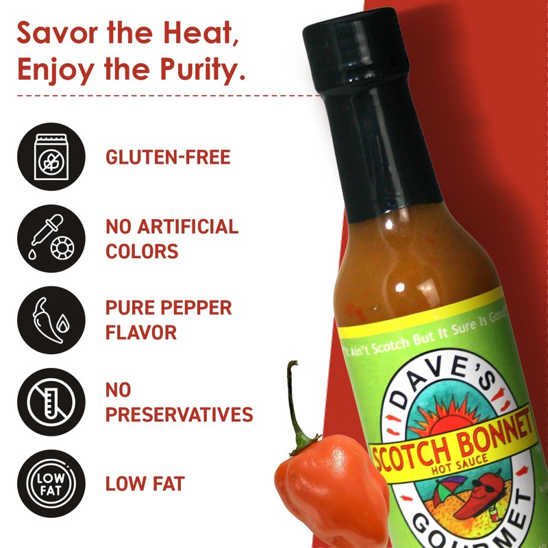 Dave's Gourmet Scotch Bonnet Hot Sauce - Warm to Very
