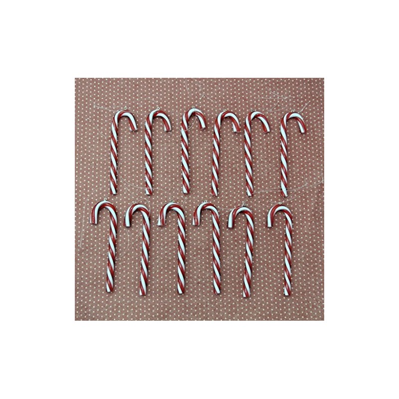 Gisela Graham Christmas Box of 12 Candy Canes Tree Decorations