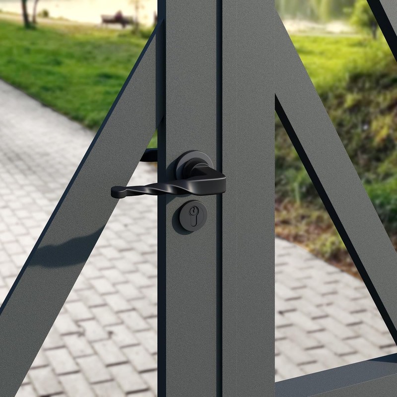 MS Beschläge Pair of Handles Black Matt Solid Zamak Door