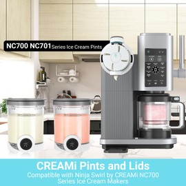 2 Pack Swirl CREAMi Pints and Lids for Ninja NC700 NC701 Series, 16oz Creami Pint Containers Compatible with Ninja Creami Swirl NC700 Series Ice Cream & Soft Serve Makers, BPA-Free & Dishwasher Safe