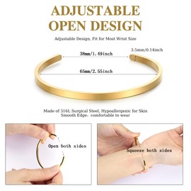 MILACOLATO 2 Pcs Gold Thin Cuff Bracelet for Him and Her 18K Gold Plated Twisted Couple Bracelets Simple Delicate Adjustable Cuff Bangle Bracelet for Women Men Couple Valentine's Day Mothers Day Gifts