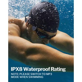 Tevese Bone Conduction Swimming Headphones Underwater, IPX8 Waterproof Bluetooth 5.4 Open Ear Headphones with 32G MP3 Memory for Swimming, Running, Cycling