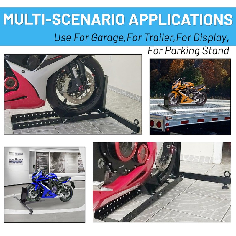KUAFU Motorcycle Wheel Chock Stand Upright 1800 LBS, Wide Range