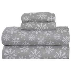 Bliss Casa 4 Piece 100% Cotton Flannel Sheet Set Full - High GSM Deep Pockets, Warm Breathable Flannel Sheet Set. Flannel Bed Set Includes 1 Flat Sheet, 1 Fitted Sheet & 2 Pillowcases (Flurries)