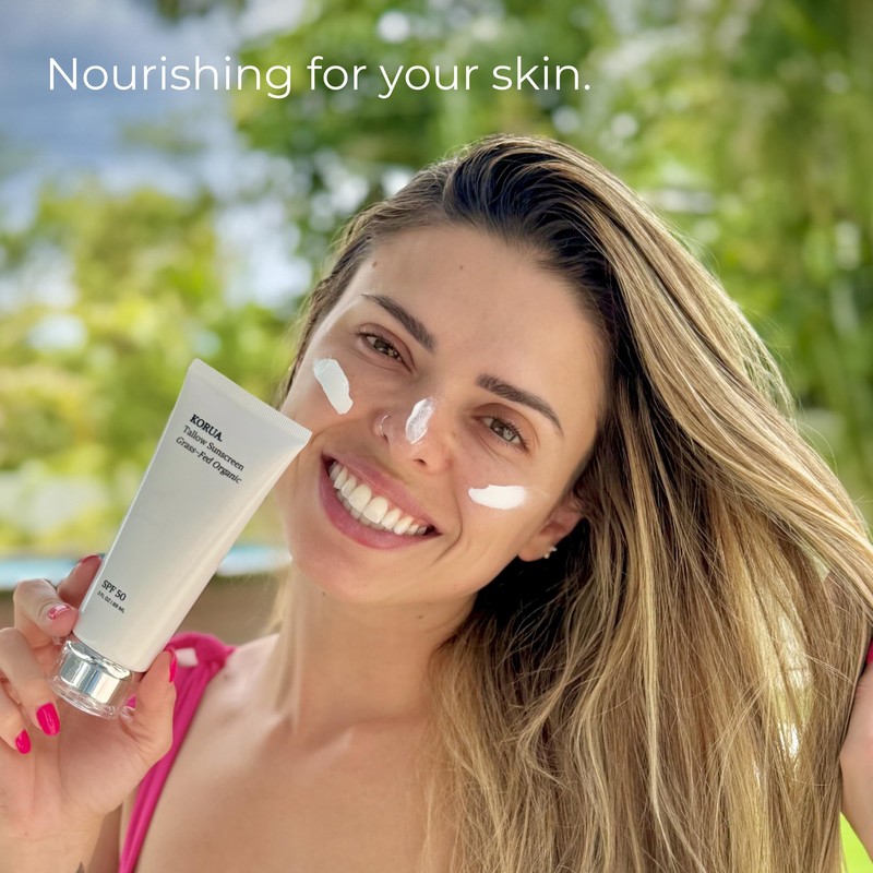 Korua Grass Fed Tallow Sunscreen 80ML with Non Nano Zinc