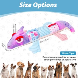 Hshenjhu Dog Toy, Dog Toy in Chameleon Shape, Indestructible Dog Plush Toy, Robust Dog Chew Toy, Plush Chew Toy with Squeaker, for All Breeds Sizes