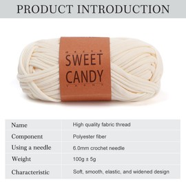 GIDWRIY Pack of 4 Cotton Yarn for Crocheting, Cotton Crochet Yarn for Beginners, Knitting Yarn for Beginners, Yarn for Crochet, Yarn Plain, Knitting Yarn Thick Yarn, Soft (4 x 100 g), Cream