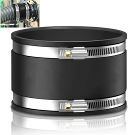 UVVRUR Flexible Rubber Coupling Rubber Pipe Connector 100 mm Flexible Rubber Sleeve with 2 Hose Clamps Stainless Steel for PVC and Pipe Fan, Carbon Filter, Steel Tube Elastomer Flex Fittings