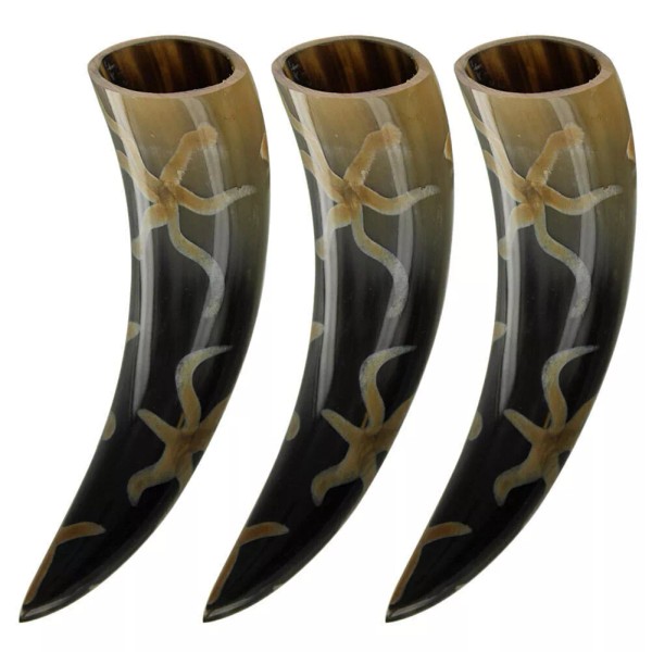 Armory Replicas Set of 3 Handcrafted Natural Buffalo Horns with