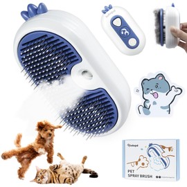Bobopal Cat Steam Brush, 3 In 1 Cat Grooming Brush for Shedding, Self-Cleaning Dog Grooming, Steamy Pet Hair Removal Comb with Water Tank Anti-Static