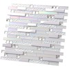 Hominter Glass Metal Tile Linear Mosaic Iridescent White Crystal Glass