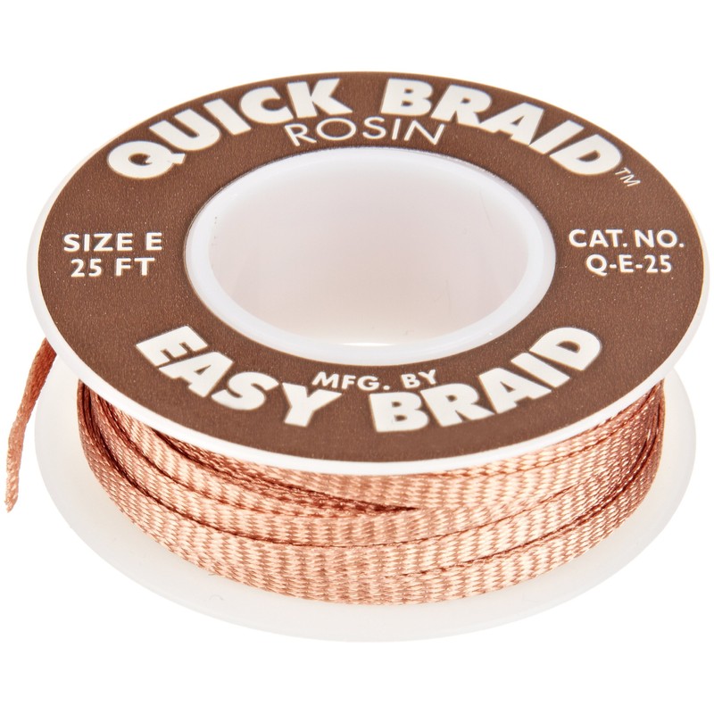 EasyBraid Q-E-25 Quick Braid Desoldering Wick, 0.125" Width, 25' Length