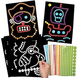 Baker Ross FE267 Pirate Dotty Art - Pack of 8, No Mess Dotty Crafts for Kids to Decorate and Display for Arts and Crafts Activities