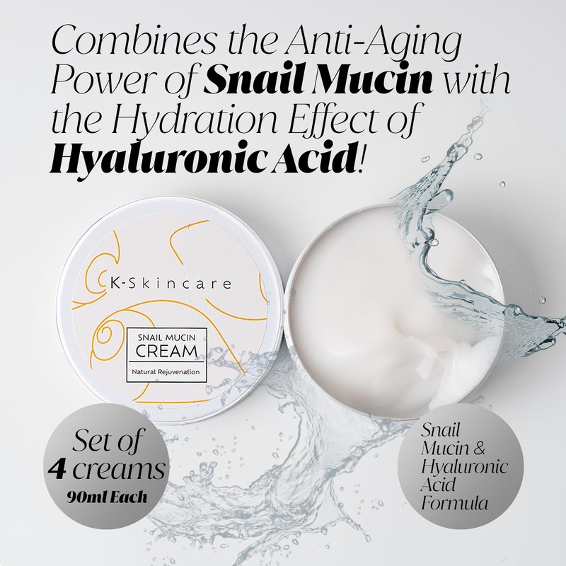 x4 Premium Snail Mucin Essence Cream with Hyaluronic Acid –