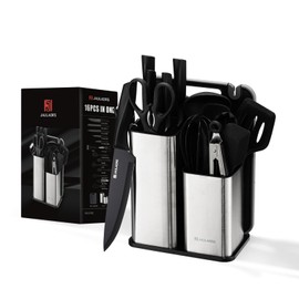 Knife Set, 16-Piece Kitchen Knife Set for Chef, Sharp Knife Set with Universal Knife Block, Dishwasher Safe, Sharp Ergonomic Kitchen Sets for Home