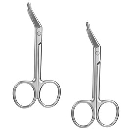 2 Pieces Ostomy Scissors, Surgical Bandage Scissor, Stainless Steel Nursing and Surgical Scissors, Ostomy Care Supplies for Stoma Bag Cutting - 4.41 x 1.97 Inches, Curved (Silver)