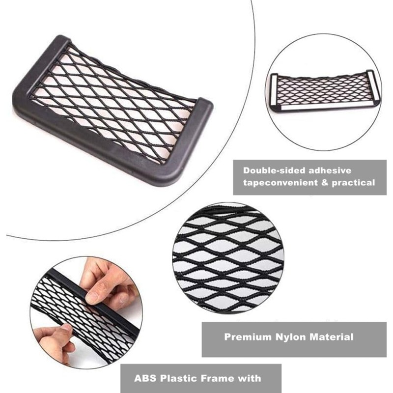 4 Pack Car Net Pocket, Car Storage String Bag Net