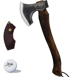 The Frostbreaker - Camping Hatchet - Forged Steel Axe with Leather Sheath - Survival Axe for Wood Splitting and Chopping - Bushcraft Hatchet - Perfect for Outdoor Adventures