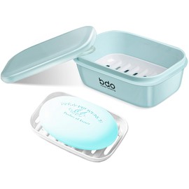 PEISAINOX Travel Soap Case, Leakproof Soap Container with Lid, Portable Bar Soap Holder for Traveling, Soap Dishe for Bathroom, Shower, Gym, School, Camping, Vacation, Outdoor (Green)