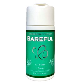 BAREFUL Shoe Deodorizing Powder, 1.8 oz (50 g), Cypress Scent, Green
