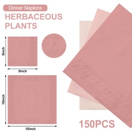 Whaline 150Pcs Peach Pink Cocktail Napkin 3 Colors Paper Napkin Gradient Pink Disposable Beverage Napkin for Holiday Home Party Table Decor Supplies