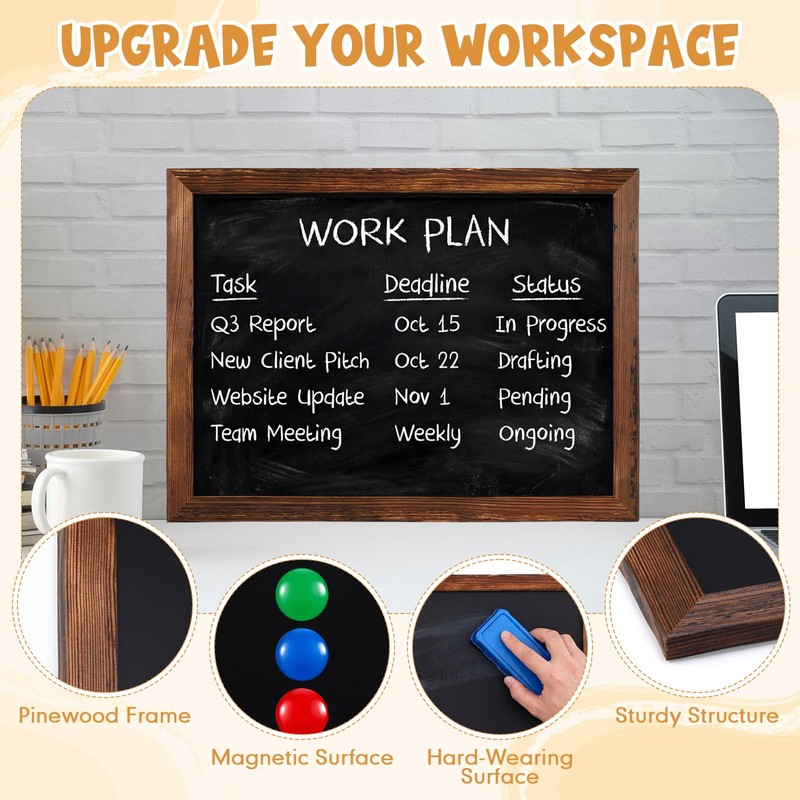 Resholder Magnetic Dry Erase Blackboard for Wall, 18" x 24"