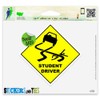 Student Driver Caution Funny Vinyl Car Bumper Window Sticker 2" x 2"
