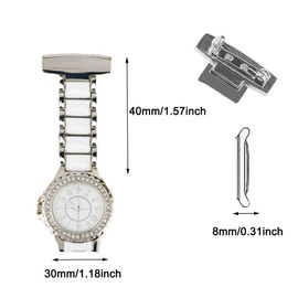 Fob Watches for Nurses, Retractable Nurse Watch, Clip-On Hanging Nurse Fob Watch Hanging Pocket Fob Watches for Men Women, Daily Waterproof Quartz Nurse Doctor Nurse Paramedic (Silver)