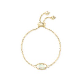 Kendra Scott Elaina Adjustable Chain Bracelet for Women, Fashion Jewelry, 14k Gold-Plated, Dichroic Glass