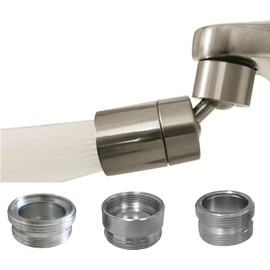 Extensor de aireador de llave giratorio, adaptadores de llave de boquilla, filtro universal de salpicaduras, extensión de llave de cocina, cabezal de fregadero de cocina y baño (níquel cepillado 80°+3